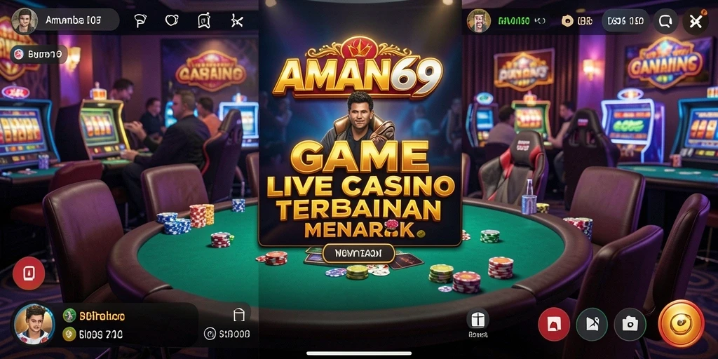 Tampilan gameplay Live Casino yang mendebarkan di AMAN69.