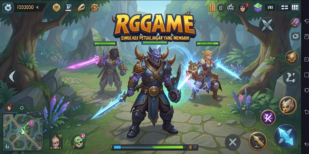 Screenshot menunjukkan karakter pemain dalam petualangan seru di RPGAME.
