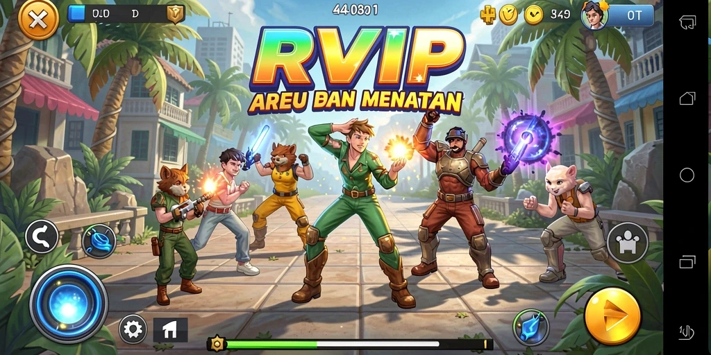 Screenshot RVIP menunjukkan pengalaman gameplay Arcade yang seru.