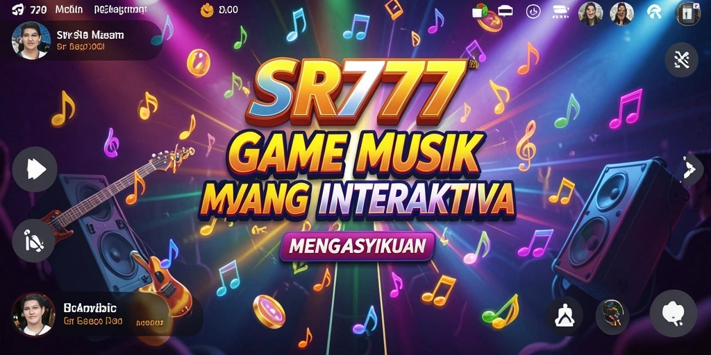 Gameplay interaktif SR777 dengan berbagai lagu musik.