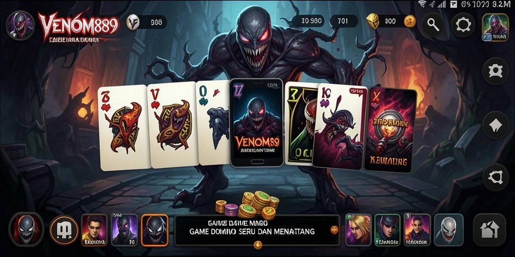 Screenshot gameplay VENOM889 menampilkan aksi seru dalam permainan Domino.
